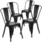 Emma and Oliver Commercial Grade 4 Pack Metal Indoor-Outdoor Stackable Chair